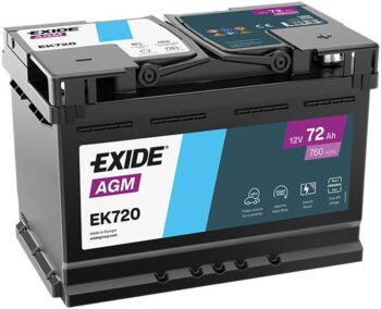 Exide AGM 12V 72AH 760A R+